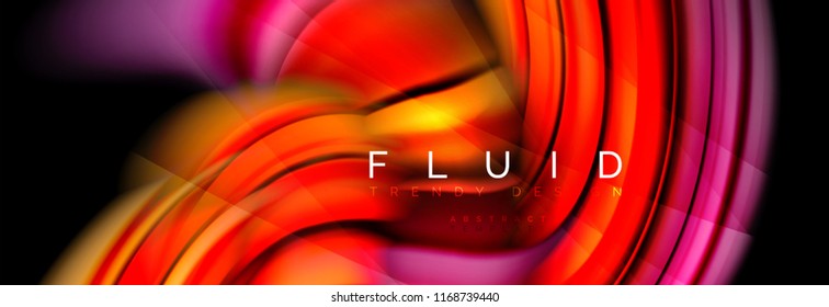 Efecto de movimiento de flujo de fluidos de fluidos de oleaje, fondo holográfico abstracto. Ilustración moderna del vector