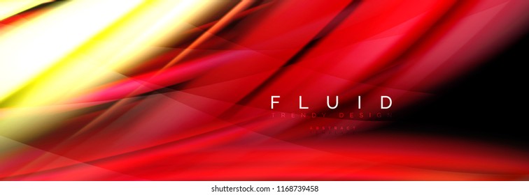 Efecto de movimiento de flujo de fluidos de fluidos de oleaje, fondo holográfico abstracto. Ilustración moderna del vector