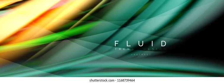 Efecto de movimiento de flujo de fluidos de fluidos de oleaje, fondo holográfico abstracto. Ilustración moderna del vector