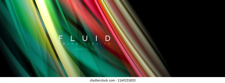 Wave fluid flowing colors motion effect, holographic abstract background. Vector modern illustration
