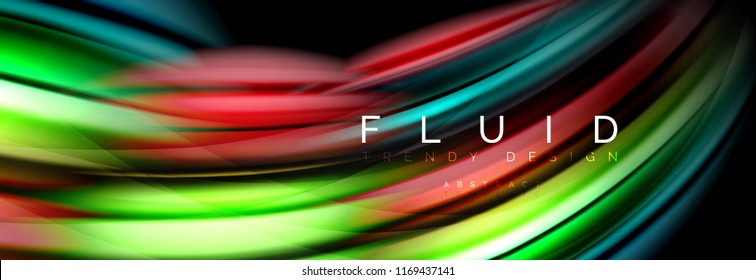 Efecto de movimiento de flujo de fluidos de fluidos de oleaje, fondo holográfico abstracto. Ilustración moderna del vector