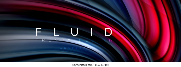 Wave fluid flowing colors motion effect, holographic abstract background. Vector modern illustration