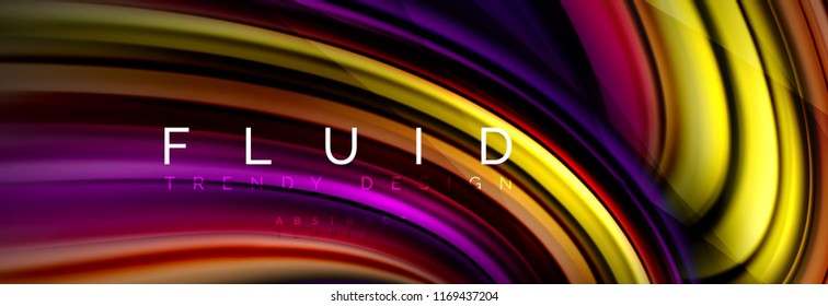 Efecto de movimiento de flujo de fluidos de fluidos de oleaje, fondo holográfico abstracto. Ilustración moderna del vector