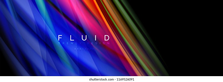 Wave fluid flowing colors motion effect, holographic abstract background. Vector modern illustration