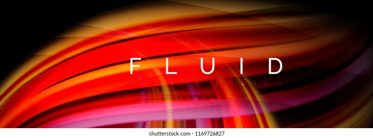 Wave fluid flowing colors motion effect, holographic abstract background. Vector modern illustration