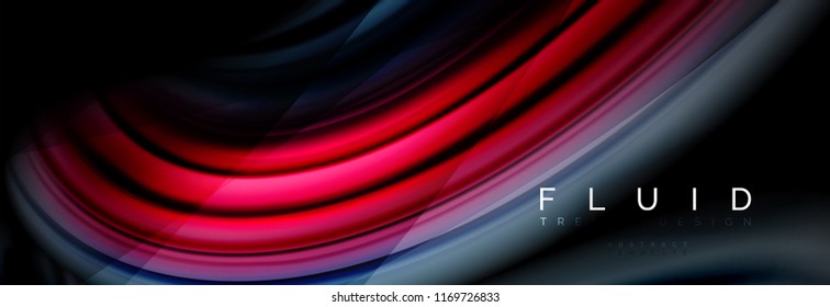 Wave fluid flowing colors motion effect, holographic abstract background. Vector modern illustration
