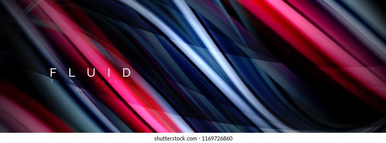 Wave fluid flowing colors motion effect, holographic abstract background. Vector modern illustration