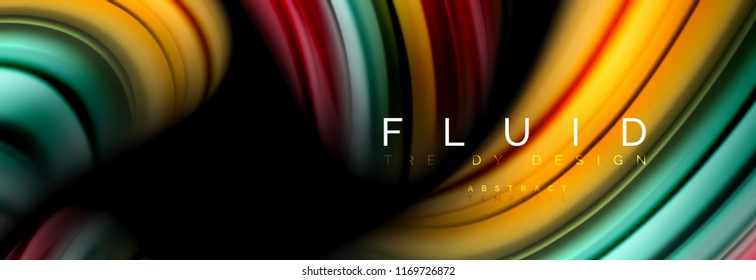 Efecto de movimiento de flujo de fluidos de fluidos de oleaje, fondo holográfico abstracto. Ilustración moderna del vector