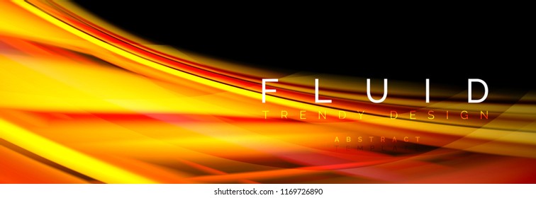 Wave fluid flowing colors motion effect, holographic abstract background. Vector modern illustration