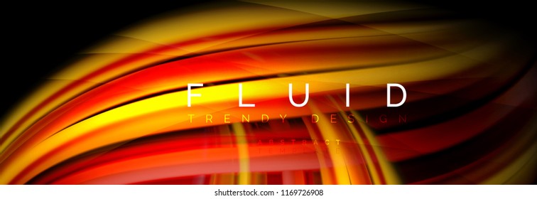 Wave fluid flowing colors motion effect, holographic abstract background. Vector modern illustration
