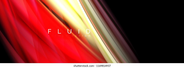 Efecto de movimiento de flujo de fluidos de fluidos de oleaje, fondo holográfico abstracto. Ilustración moderna del vector