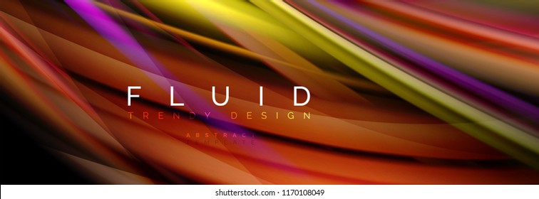 Wave fluid flowing colors motion effect, holographic abstract background. Vector modern illustration
