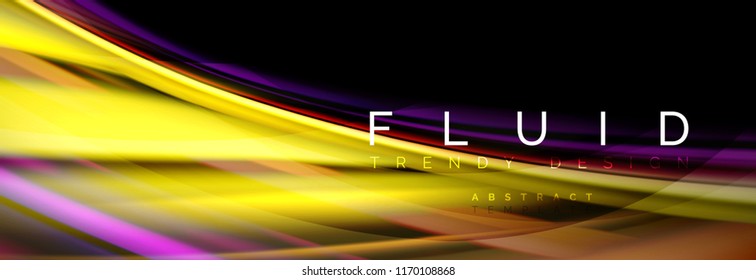 Efecto de movimiento de flujo de fluidos de fluidos de oleaje, fondo holográfico abstracto. Ilustración moderna del vector