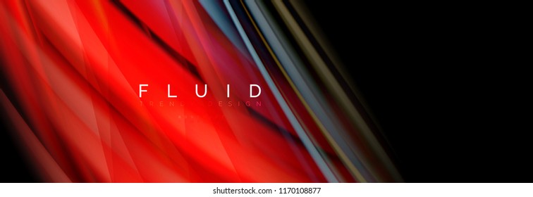 Wave fluid flowing colors motion effect, holographic abstract background. Vector modern illustration