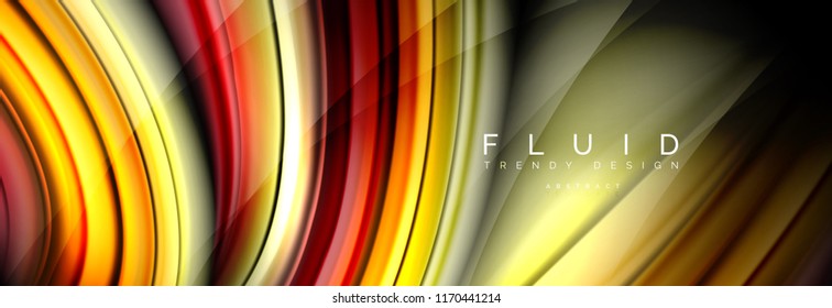 Efecto de movimiento de flujo de fluidos de fluidos de oleaje, fondo holográfico abstracto. Ilustración moderna del vector