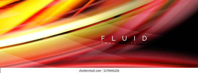 Efecto de movimiento de flujo de fluidos de fluidos de oleaje, fondo holográfico abstracto. Ilustración moderna del vector