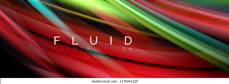 Efecto de movimiento de flujo de fluidos de fluidos de oleaje, fondo holográfico abstracto. Ilustración moderna del vector
