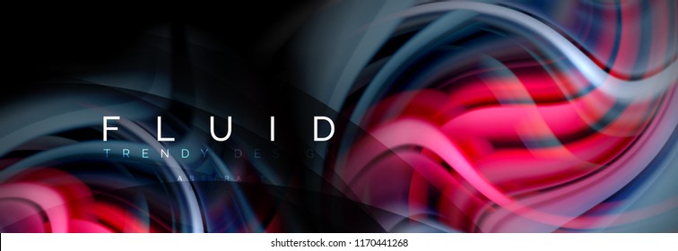 Wave fluid flowing colors motion effect, holographic abstract background. Vector modern illustration