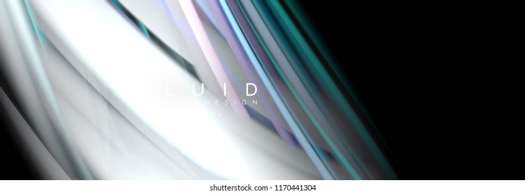 Efecto de movimiento de flujo de fluidos de fluidos de oleaje, fondo holográfico abstracto. Ilustración moderna del vector