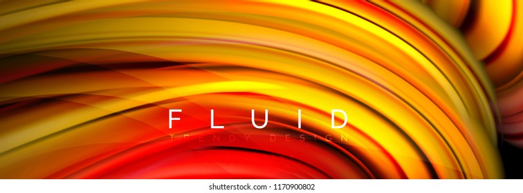 Wave fluid flowing colors motion effect, holographic abstract background. Vector modern illustration