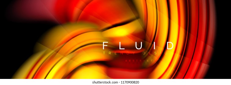 Wave fluid flowing colors motion effect, holographic abstract background. Vector modern illustration