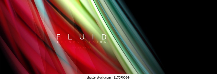 Efecto de movimiento de flujo de fluidos de fluidos de oleaje, fondo holográfico abstracto. Ilustración moderna del vector