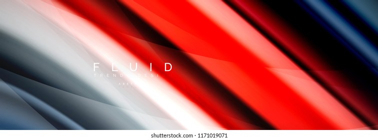 Wave fluid flowing colors motion effect, holographic abstract background. Vector modern illustration