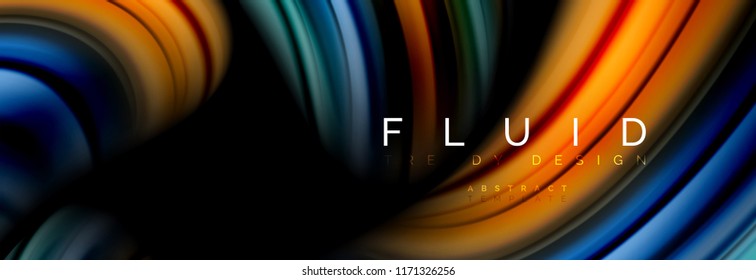 Wellenfließende Farben Bewegungseffekt, holografischer abstrakter Hintergrund. Moderne Vektorgrafik