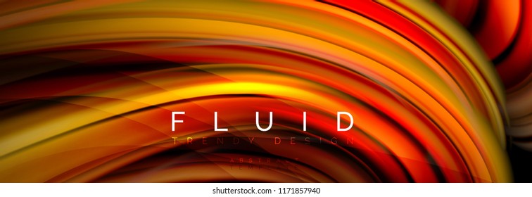 Wave fluid flowing colors motion effect, holographic abstract background. Vector modern illustration