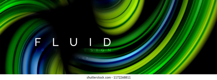 Wave fluid flowing colors motion effect, holographic abstract background. Vector modern illustration