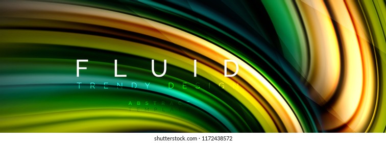 Efecto de movimiento de flujo de fluidos de fluidos de oleaje, fondo holográfico abstracto. Ilustración moderna del vector