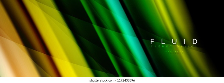 Wave fluid flowing colors motion effect, holographic abstract background. Vector modern illustration