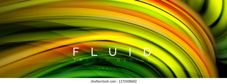 Efecto de movimiento de flujo de fluidos de fluidos de oleaje, fondo holográfico abstracto. Ilustración moderna del vector