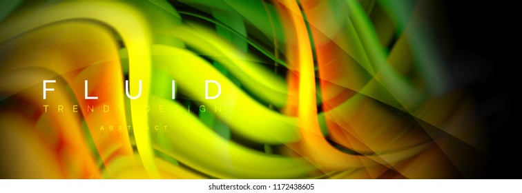 Wave fluid flowing colors motion effect, holographic abstract background. Vector modern illustration