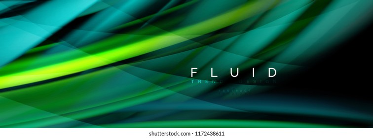 Wave fluid flowing colors motion effect, holographic abstract background. Vector modern illustration