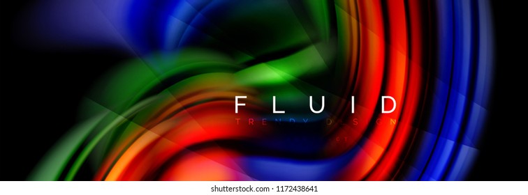 Wave fluid flowing colors motion effect, holographic abstract background. Vector modern illustration