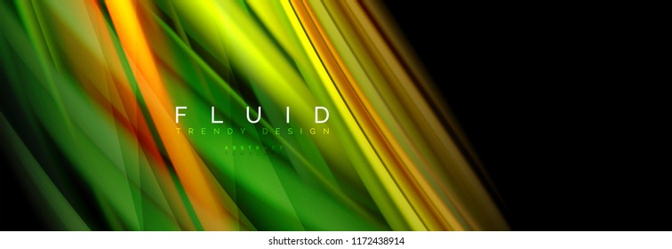 Wave fluid flowing colors motion effect, holographic abstract background. Vector modern illustration