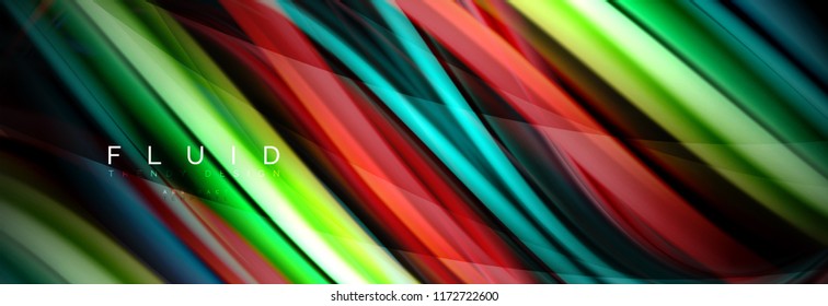 Efecto de movimiento de flujo de fluidos de fluidos de oleaje, fondo holográfico abstracto. Ilustración moderna del vector
