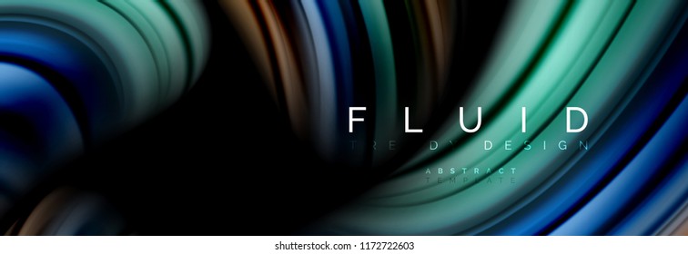 Wave fluid flowing colors motion effect, holographic abstract background. Vector modern illustration