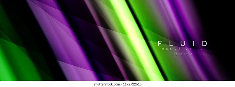 Wave fluid flowing colors motion effect, holographic abstract background. Vector modern illustration