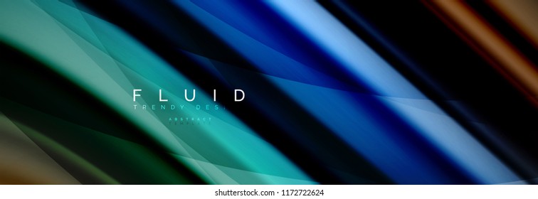 Efecto de movimiento de flujo de fluidos de fluidos de oleaje, fondo holográfico abstracto. Ilustración moderna del vector
