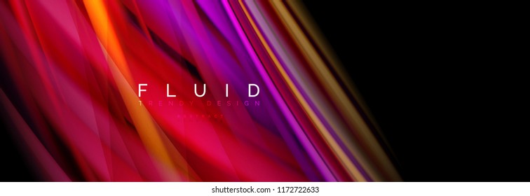 Efecto de movimiento de flujo de fluidos de fluidos de oleaje, fondo holográfico abstracto. Ilustración moderna del vector