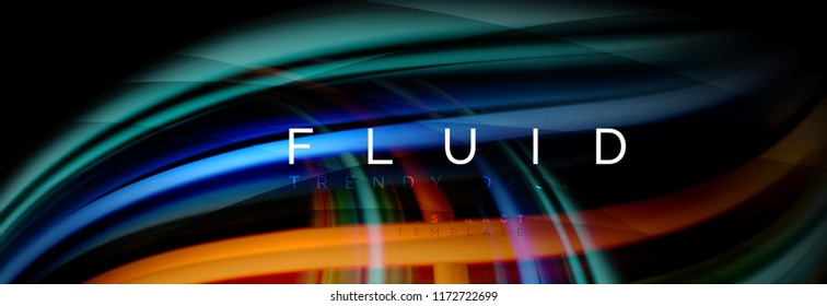 Efecto de movimiento de flujo de fluidos de fluidos de oleaje, fondo holográfico abstracto. Ilustración moderna del vector