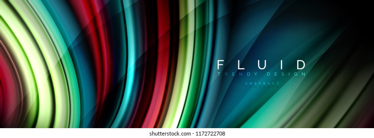 Efecto de movimiento de flujo de fluidos de fluidos de oleaje, fondo holográfico abstracto. Ilustración moderna del vector