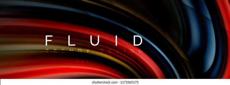 Wave fluid flowing colors motion effect, holographic abstract background. Vector modern illustration