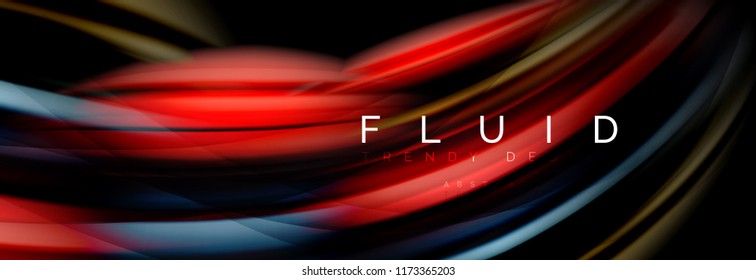 Efecto de movimiento de flujo de fluidos de fluidos de oleaje, fondo holográfico abstracto. Ilustración moderna del vector