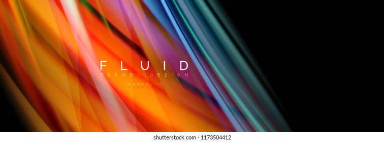 Wave fluid flowing colors motion effect, holographic abstract background. Vector modern illustration