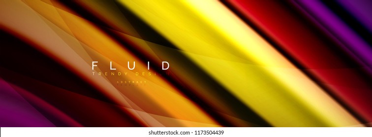 Wave fluid flowing colors motion effect, holographic abstract background. Vector modern illustration