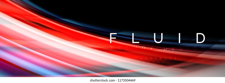 Wave fluid flowing colors motion effect, holographic abstract background. Vector modern illustration