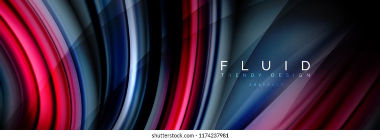 Wave fluid flowing colors motion effect, holographic abstract background. Vector modern illustration